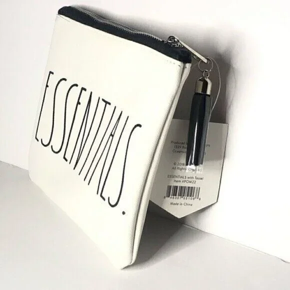 NEW Rae Dunn Essentials White Ivory Zippered Pouch - Picture 2 of 2